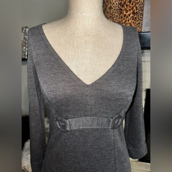 MAX STUDIO Jersey Knit Gray Fitted Dress Size Small - Picture 2 of 10